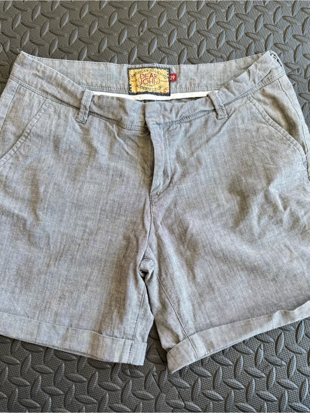 Dear John Light Gray Linen-Blend Bermuda Shorts